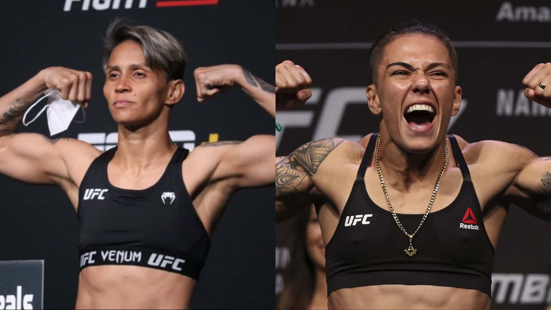 Amanda Lemos U F C Weighinand Victory Shout Background