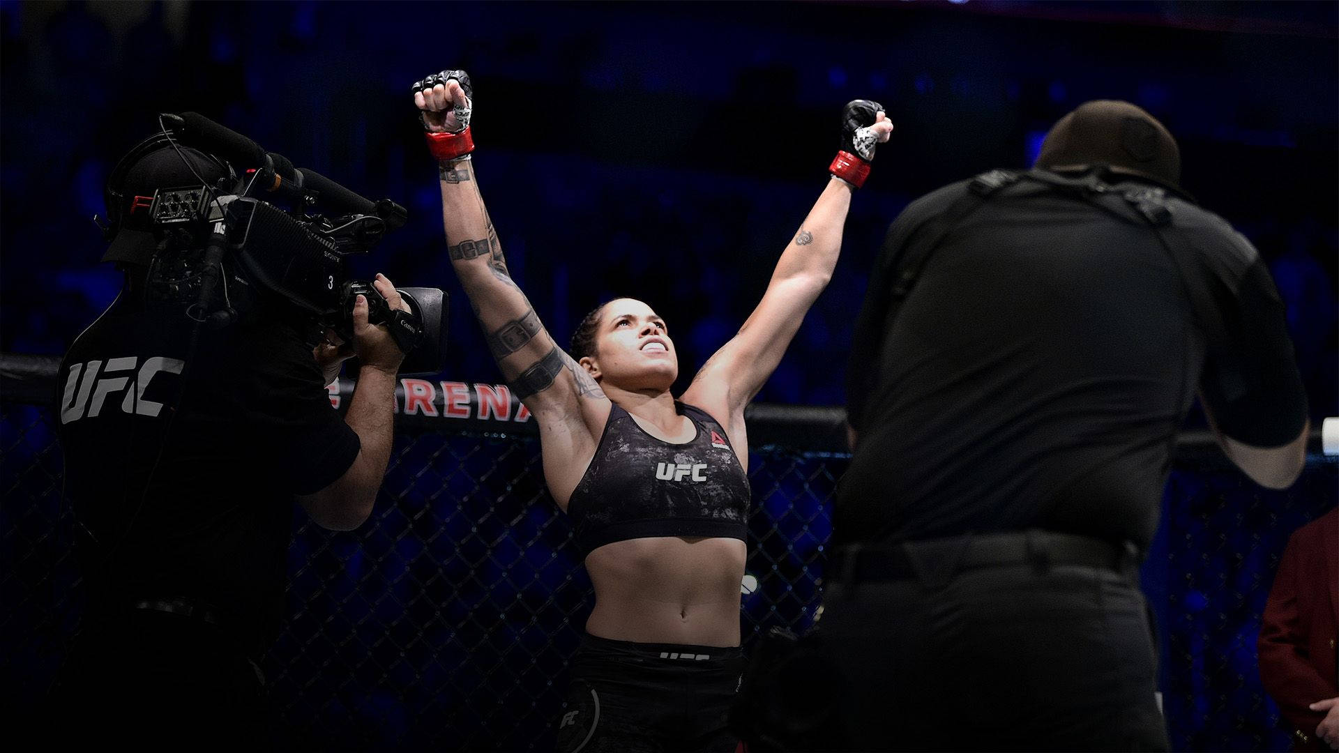 Amanda Nunes Victory Pose Background