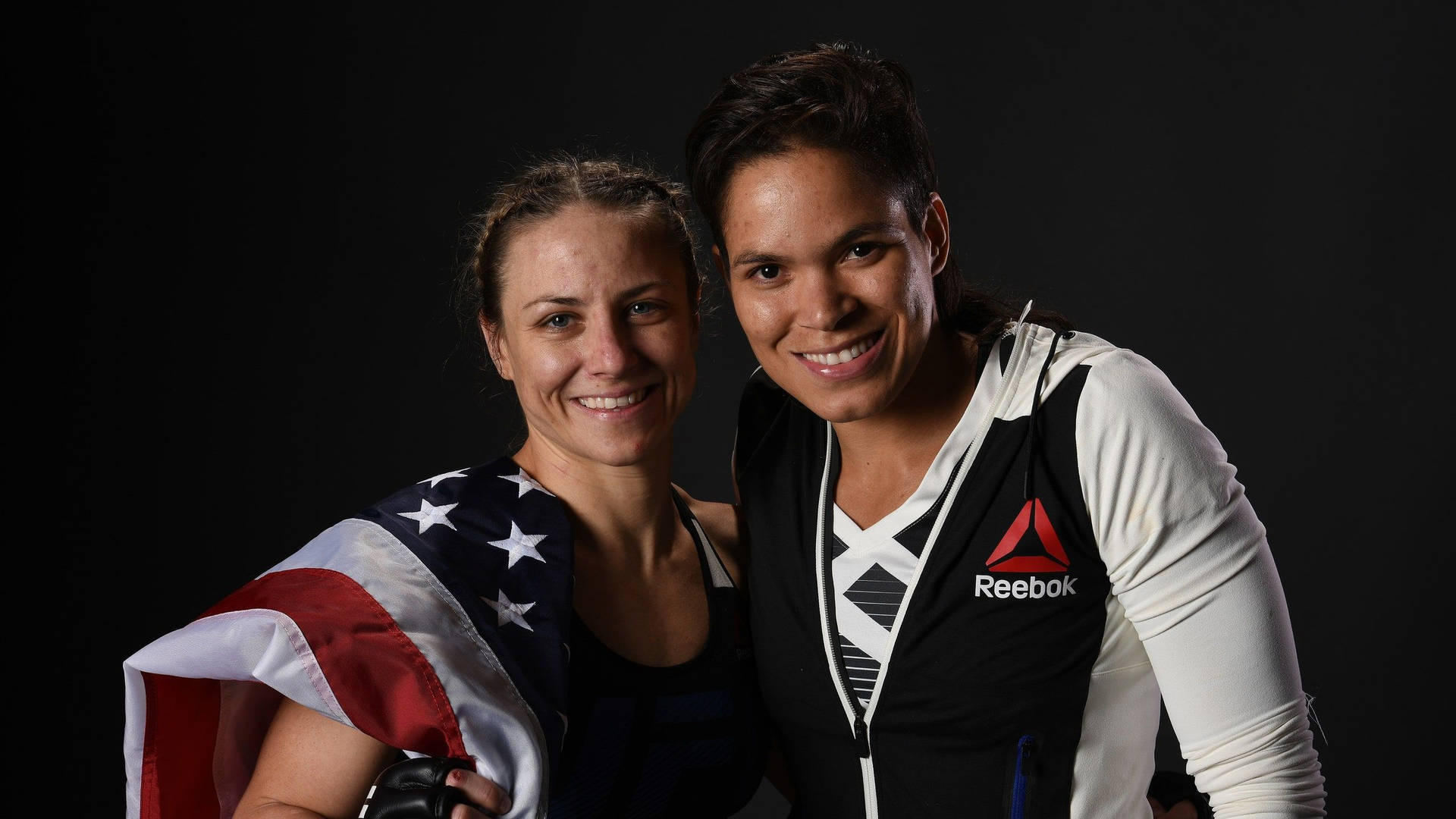 Amanda Nunes With Nina Ansaroff Background