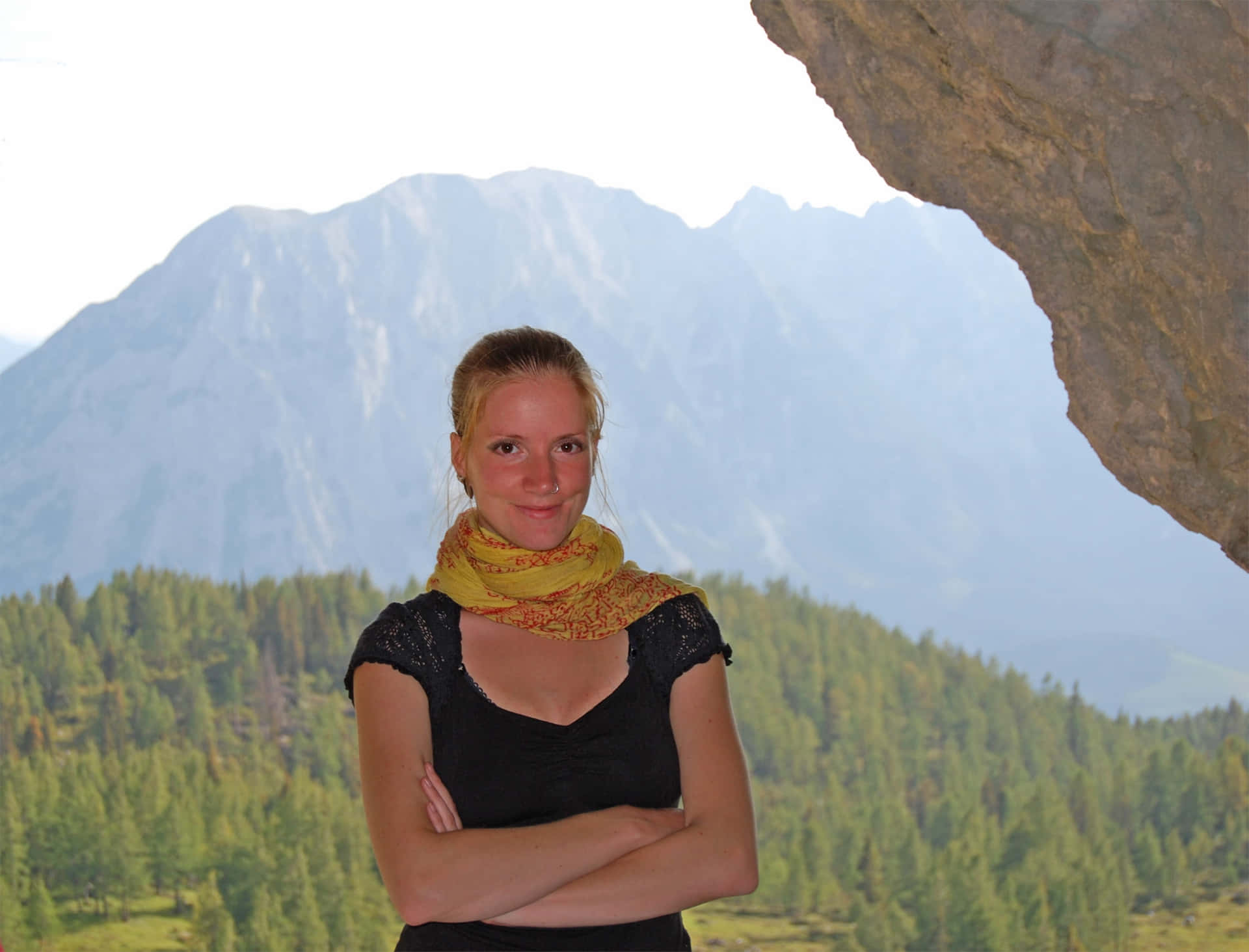 Amateur Model With Neck Scarf Background