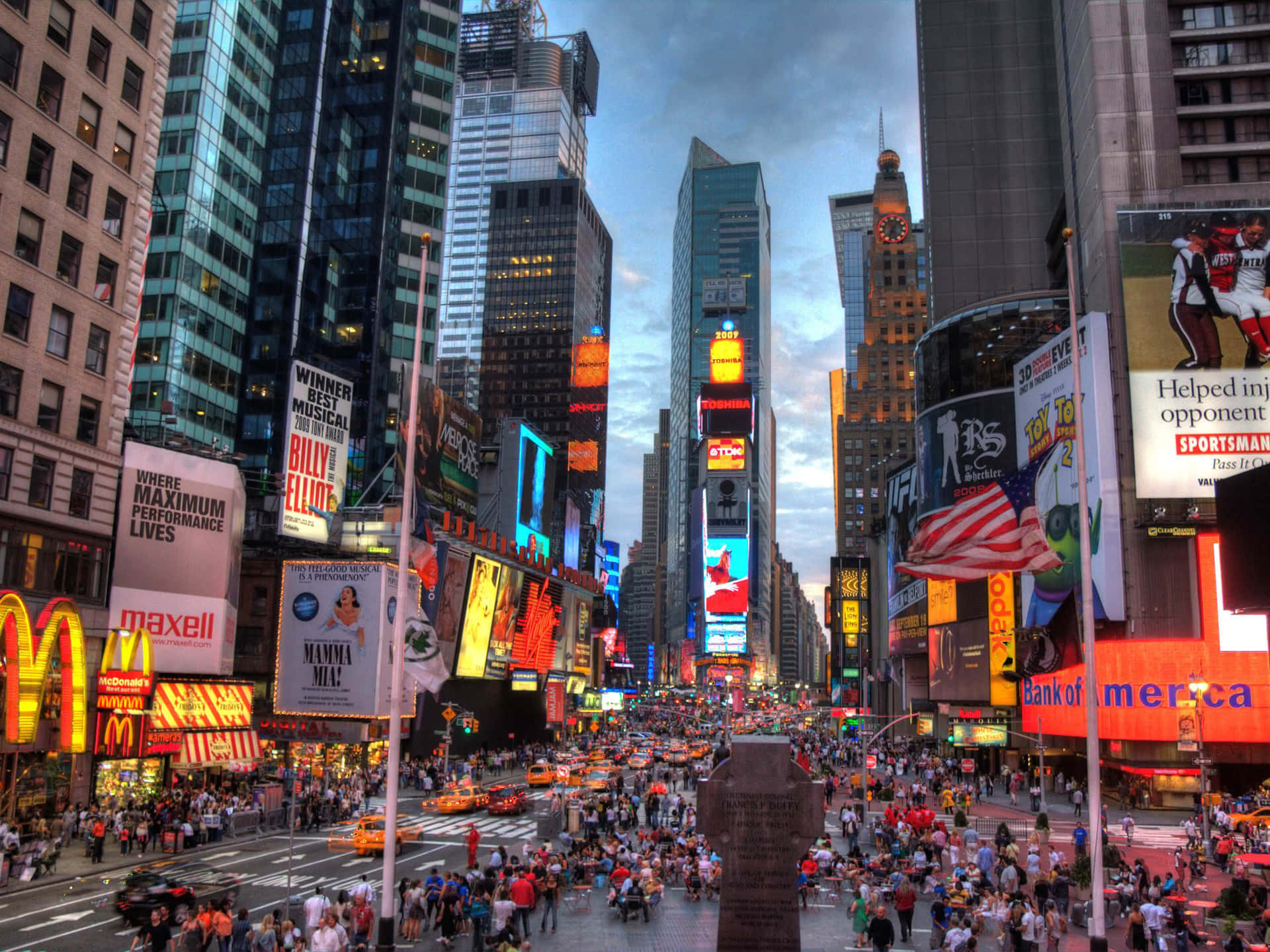 Amazing Aerial View Of New York City Skyline From Jay Street Background