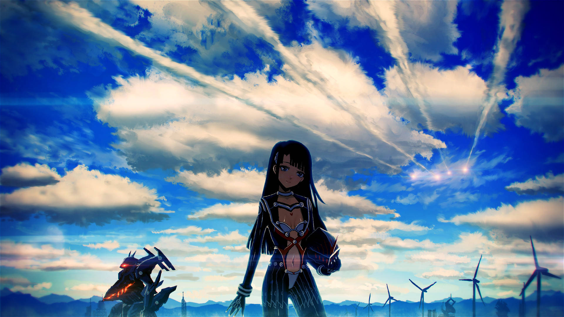 Amazing Anime Cloud With Girl Background