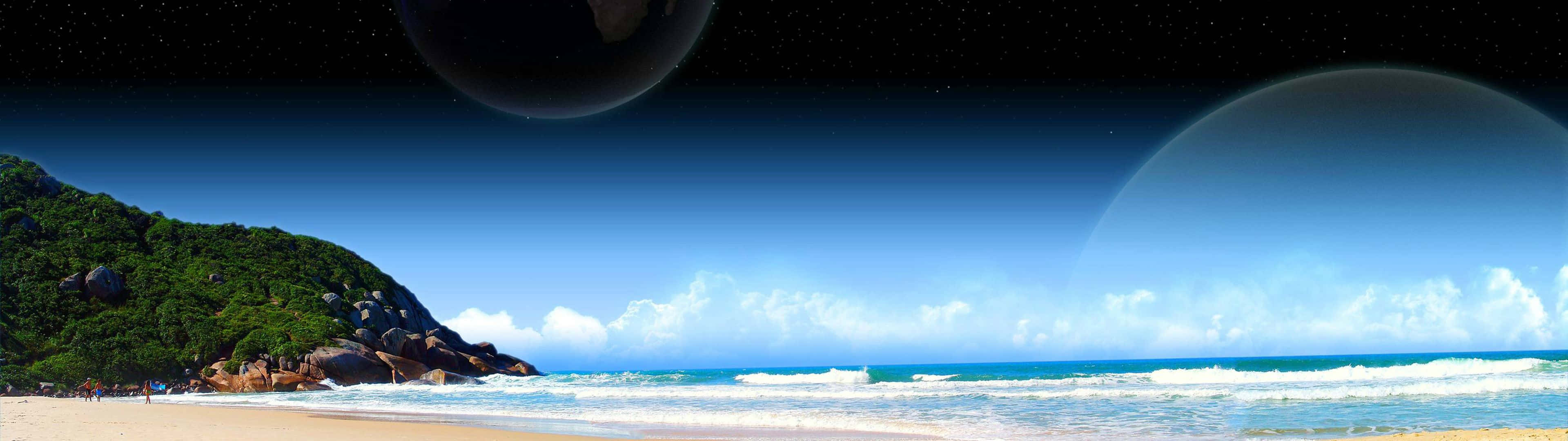 Amazing Beach Dual Monitor Background