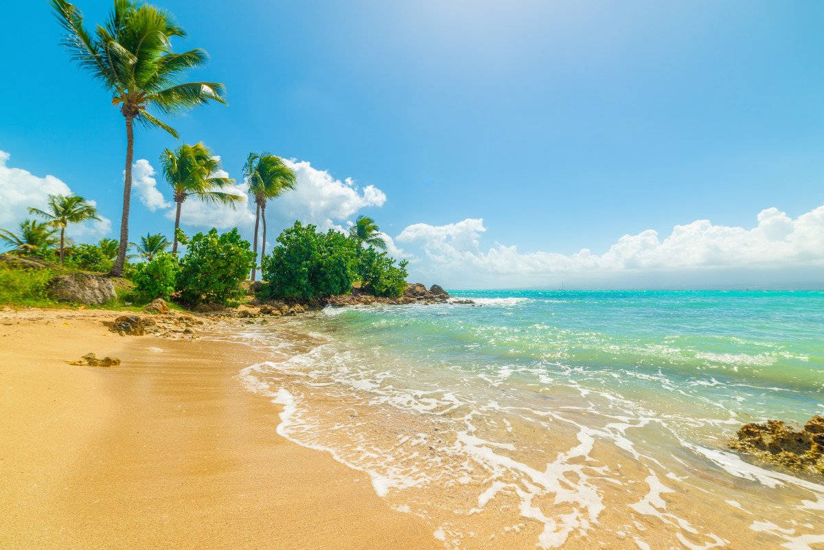 Amazing Beach Waves In Sint Maarten Background