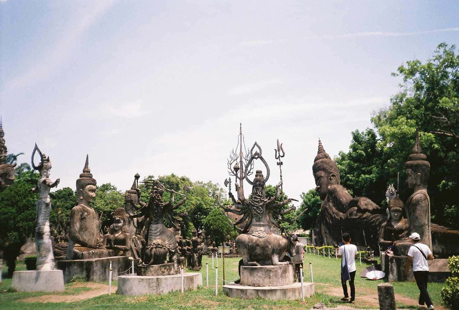 Amazing Buddha Park In Vientiane Background