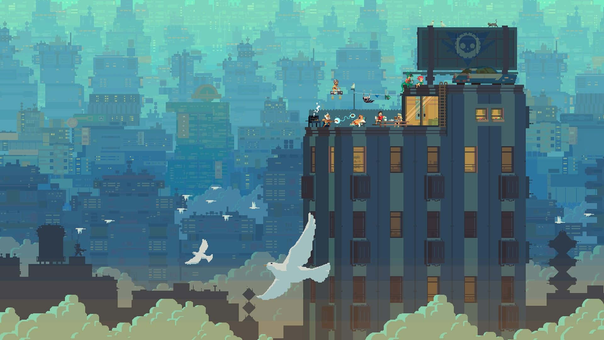 Amazing City Pixel Art Background