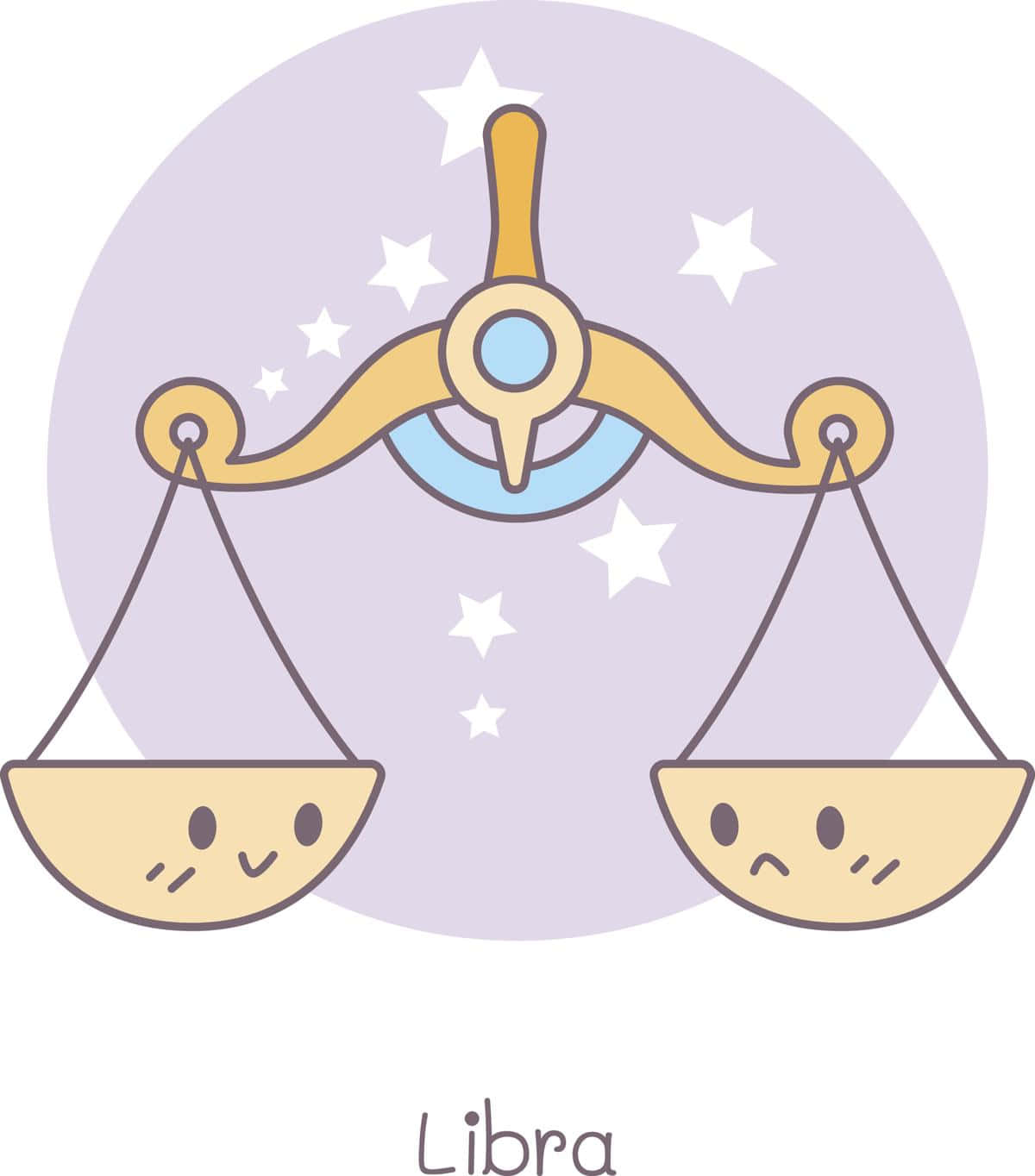 Amazing Cute Libra Zodiac Doodle Art Background