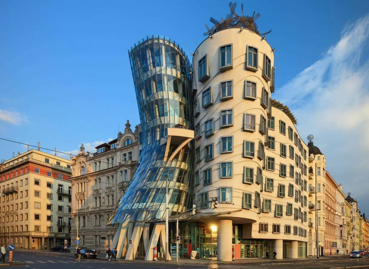 Amazing Dancing House In Prague Background