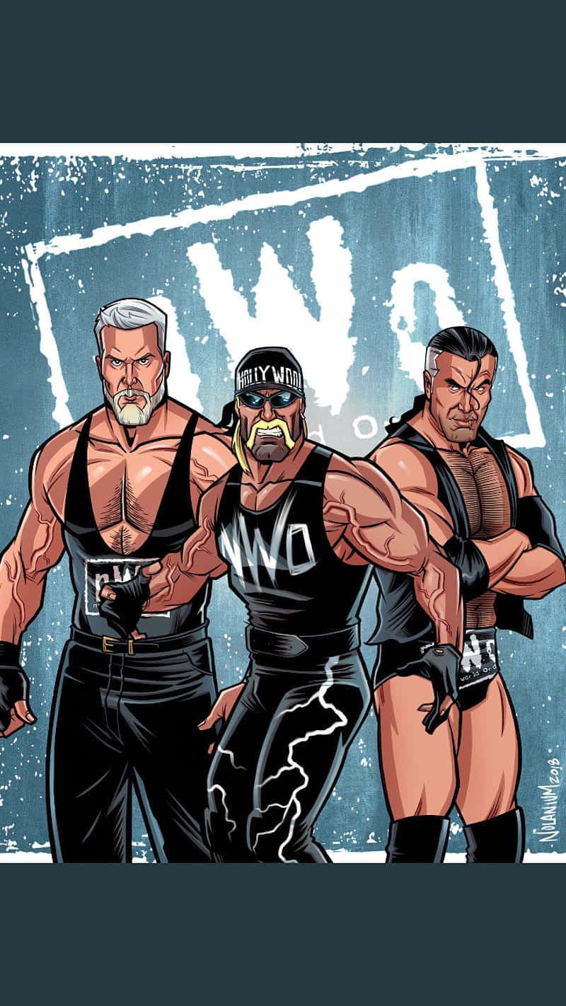 Amazing Digital Art Drawing Of Kevin Nash And Nwo Background