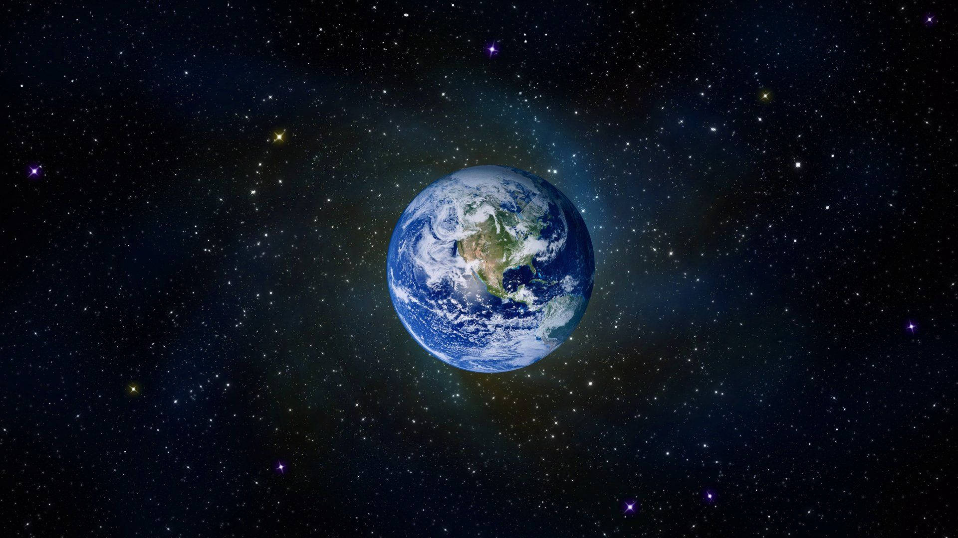 Amazing Earth In Dark Space Background