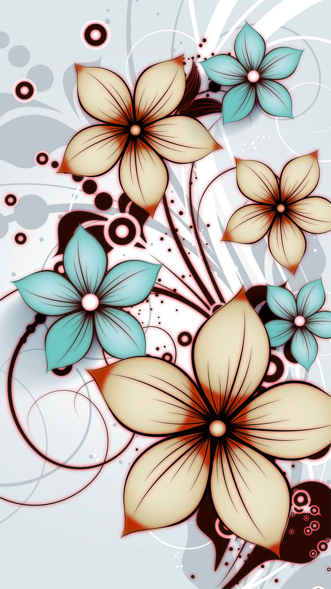 Amazing Flower Mobile Illustration Background