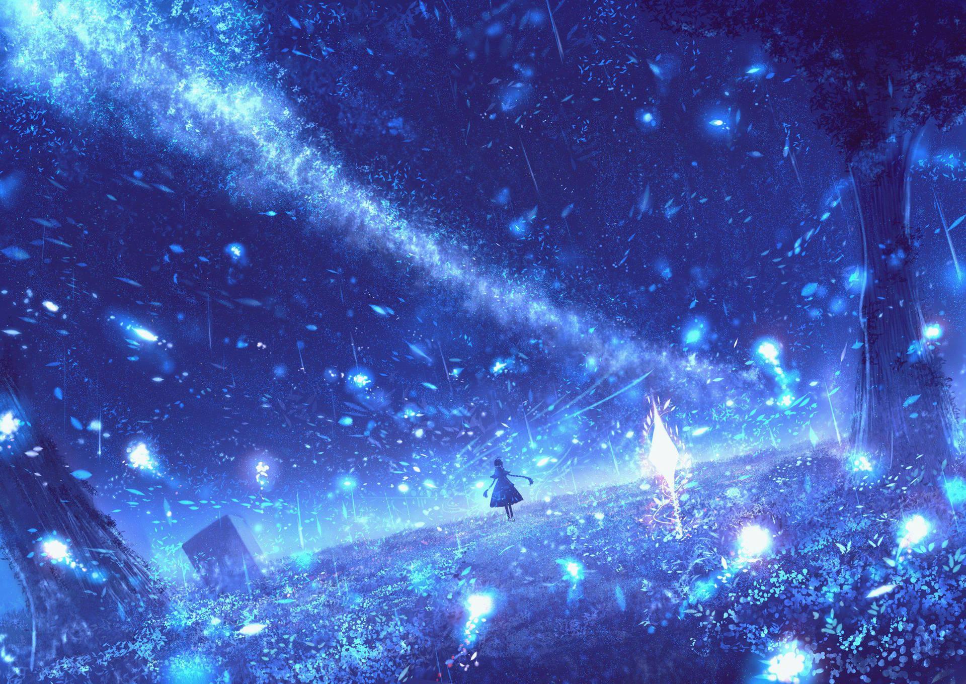 Amazing Galaxy In Anime Universal Background