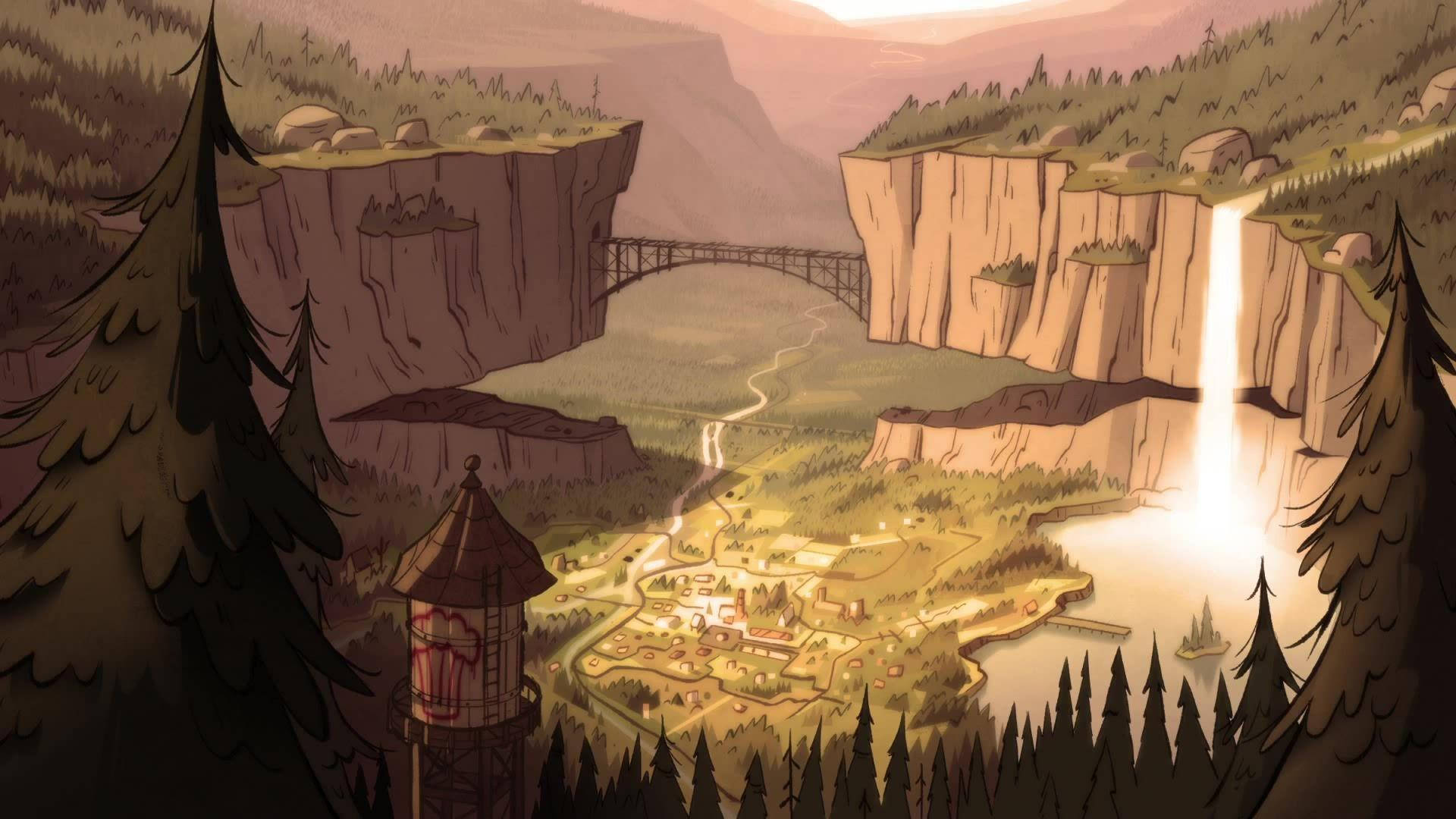 Amazing Gravity Falls Landscape Background