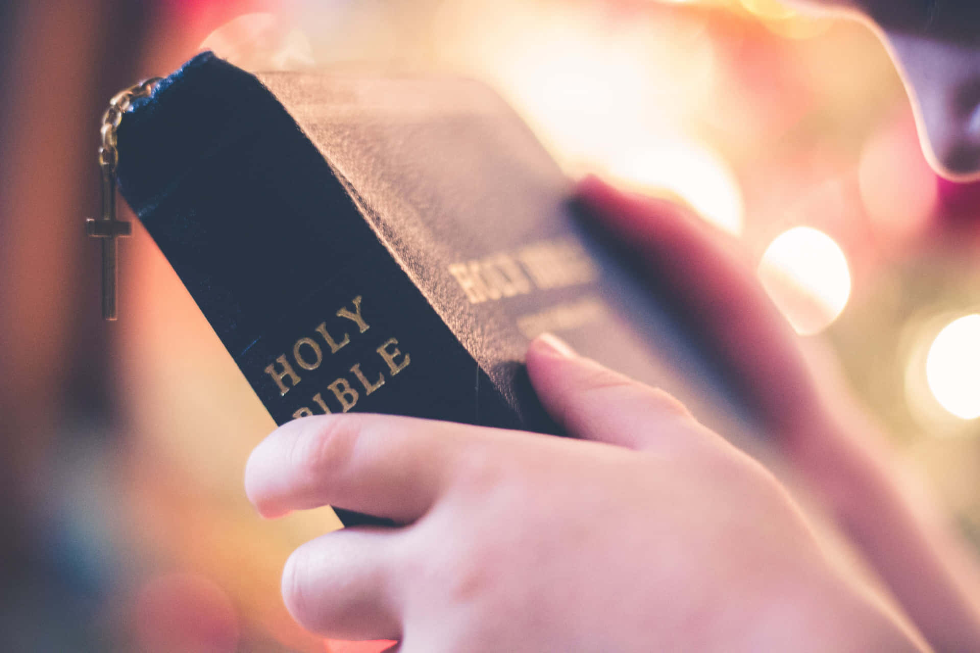 Amazing Hand With Holy Bible Background