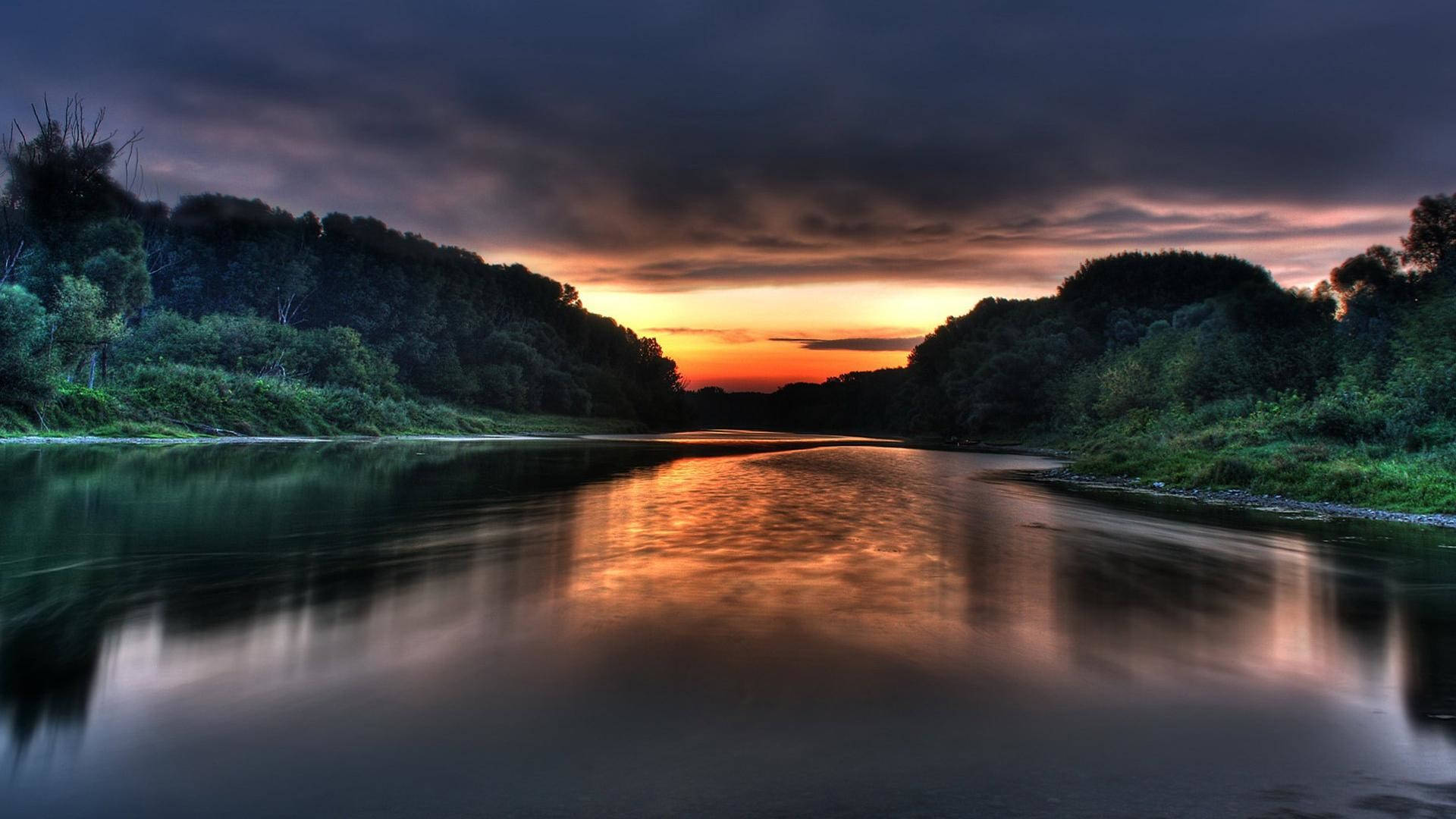 Amazing Hd Sunrise Calm River Background