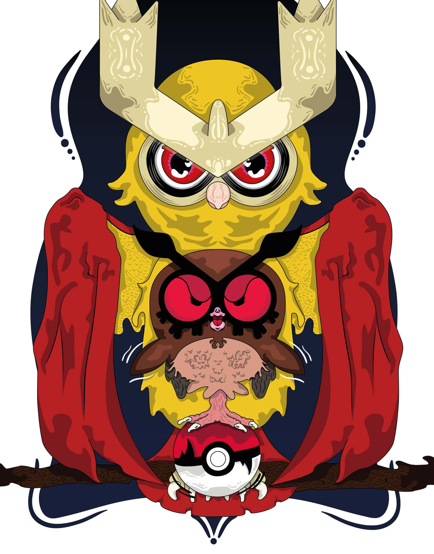 Amazing Hoothoot Illustration On Black Background Background