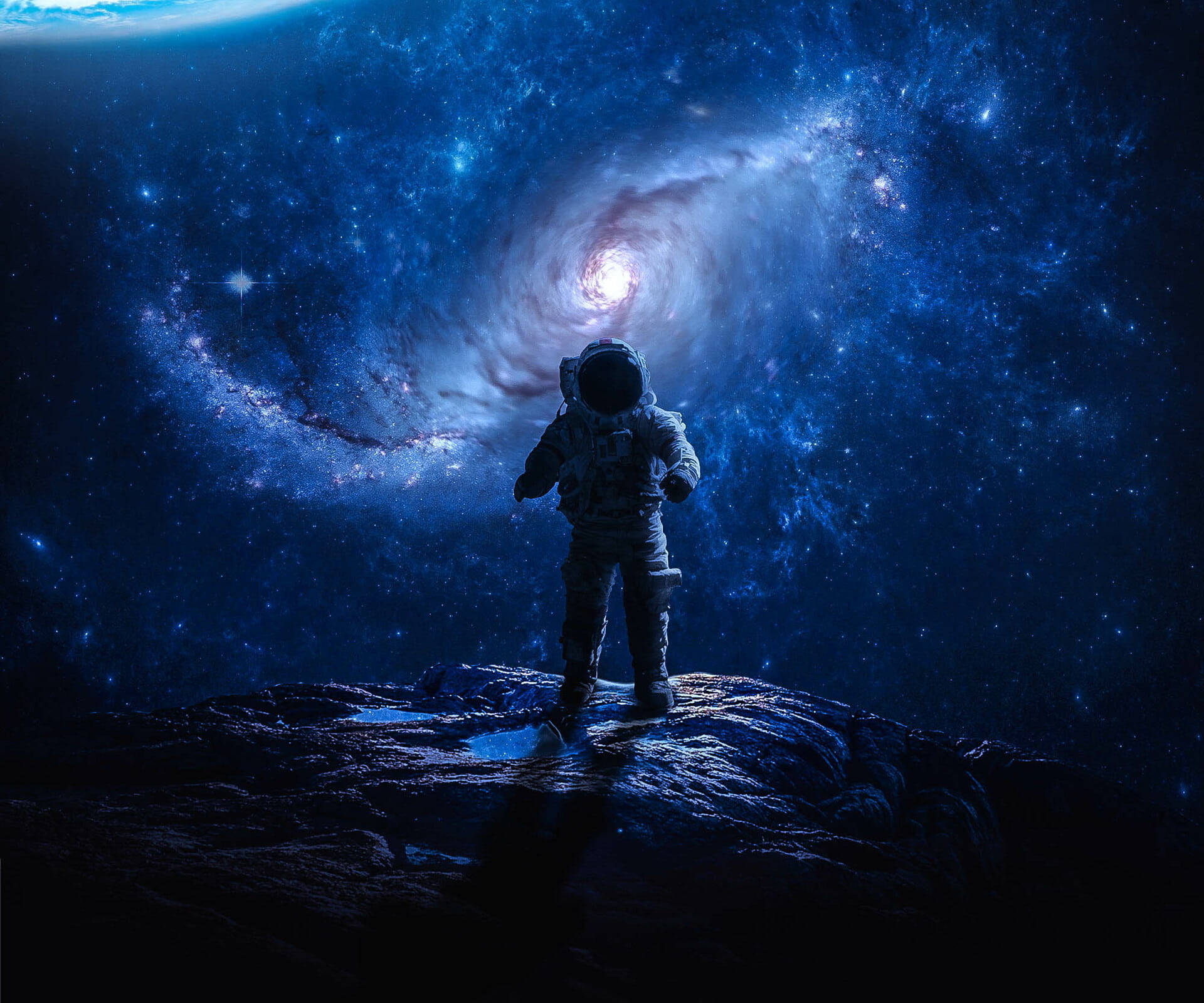Amazing Image Shows A Spaceman Walking Background