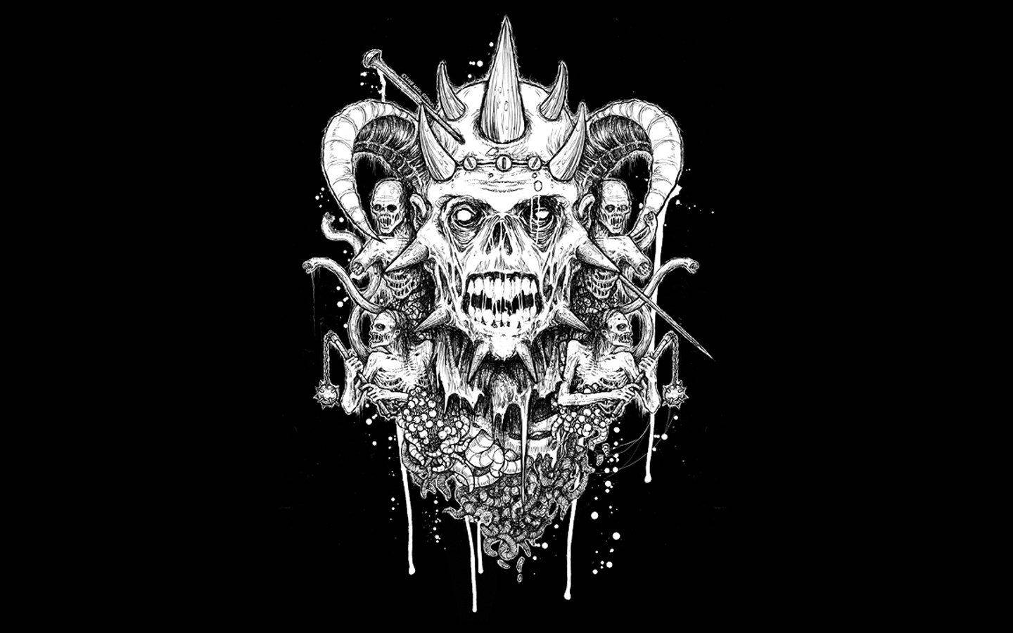 Amazing Satanic Skull Art Background