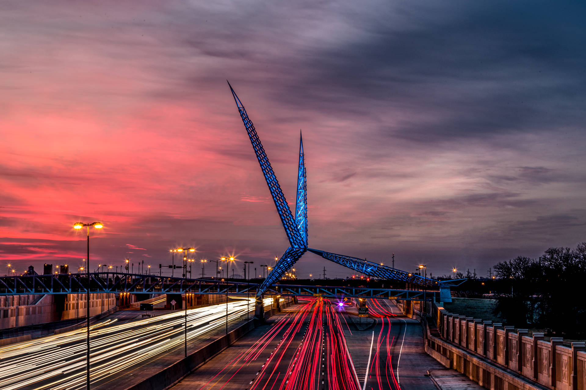 Amazing Skydance Bridge In Oklahoma City Background