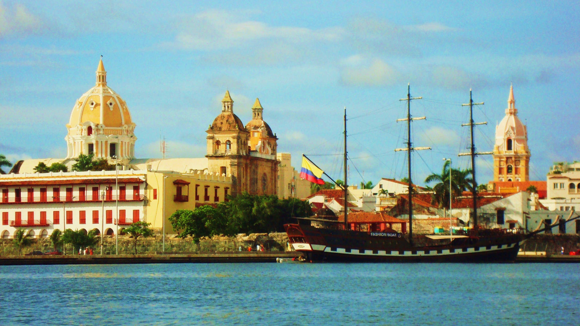 Amazing Skyline Of Cartagena Colombia Background