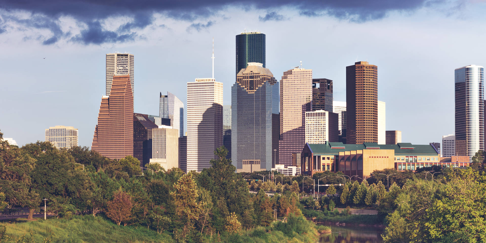 Amazing Skyline Of Downtown Houston Background