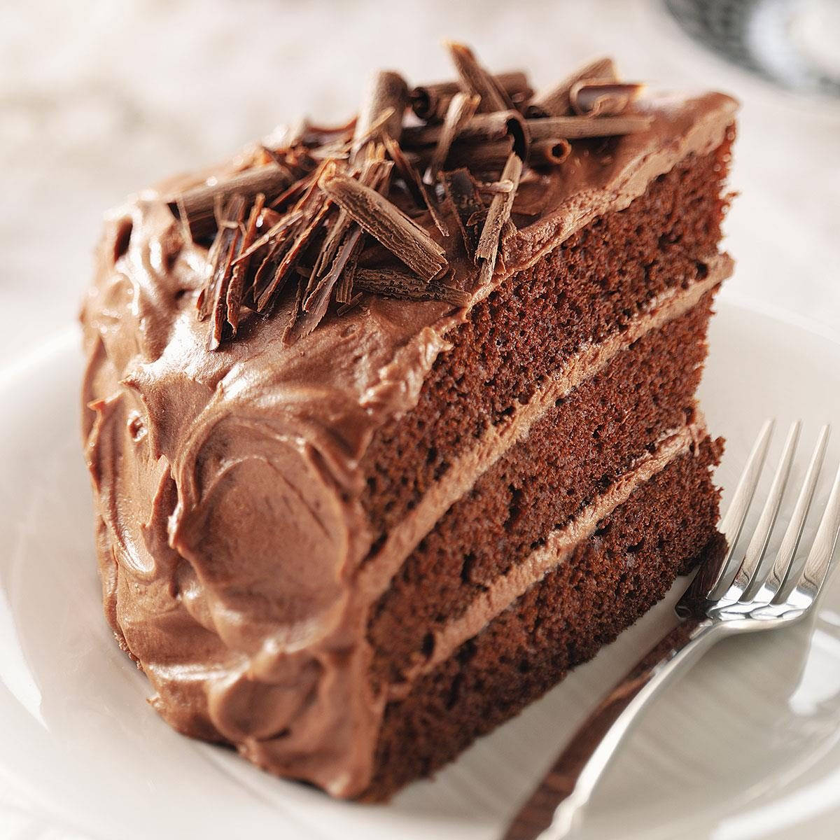 Amazing Slice Of Chocolate Cake Background