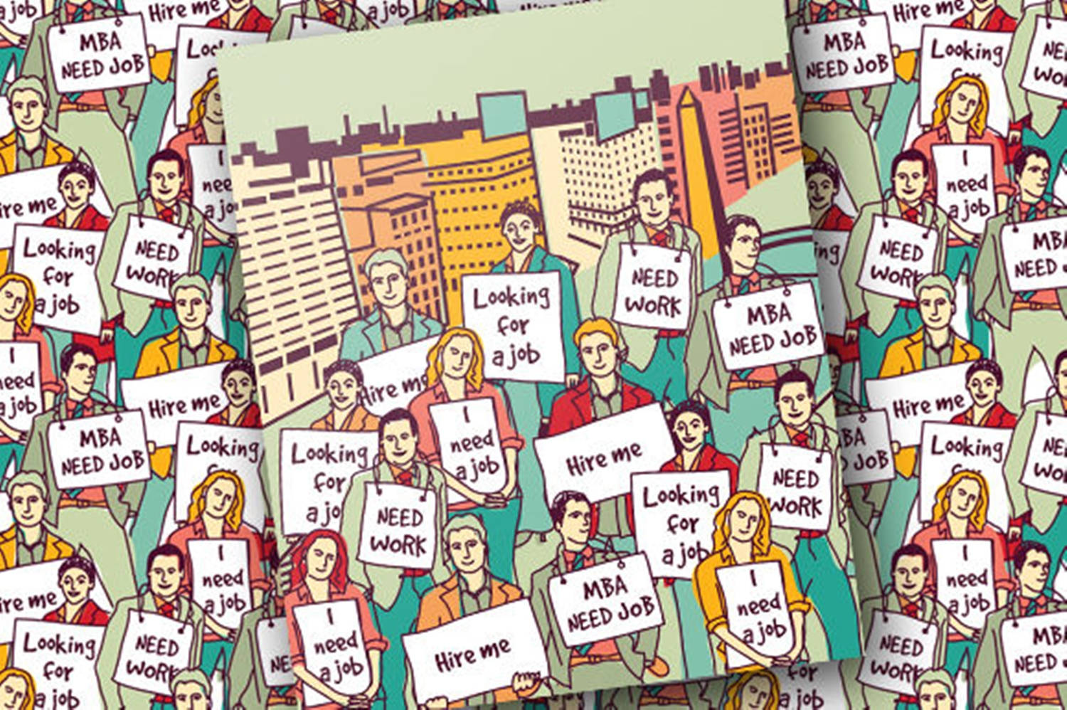 Amazing Vector Art Of People Rallying About Unemployment