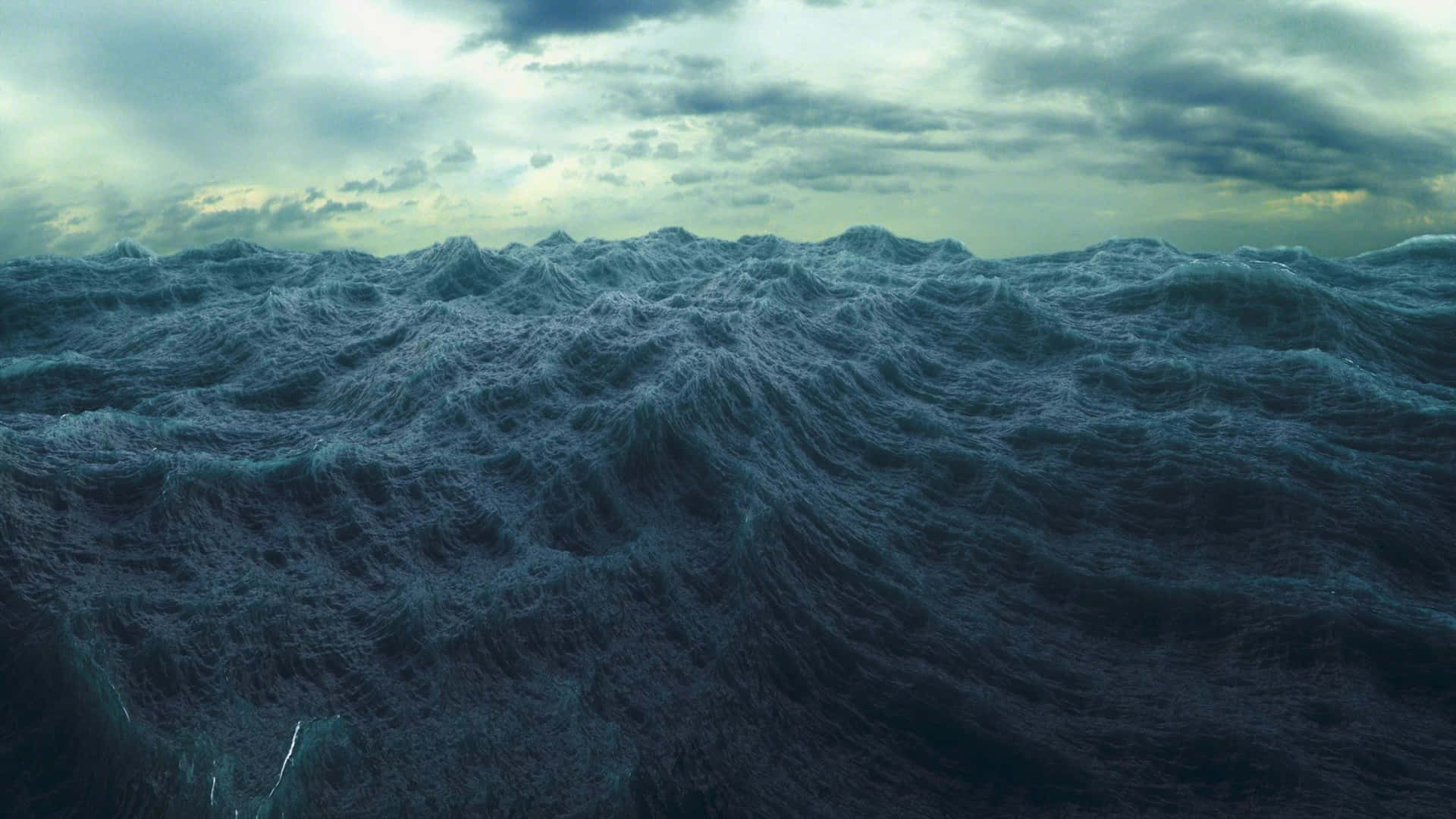 Amazing View Of A Dark, Stormy Ocean Background