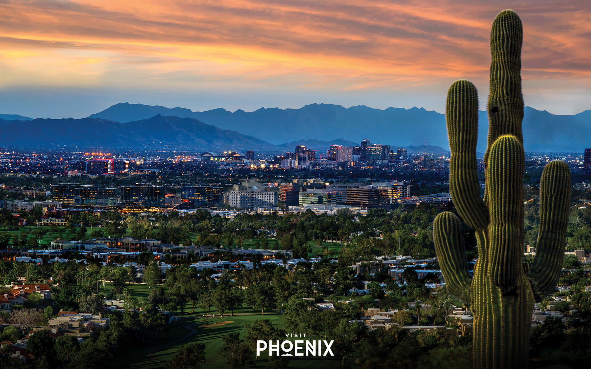 Amazing View Of Downtown Phoenix Arizona Background
