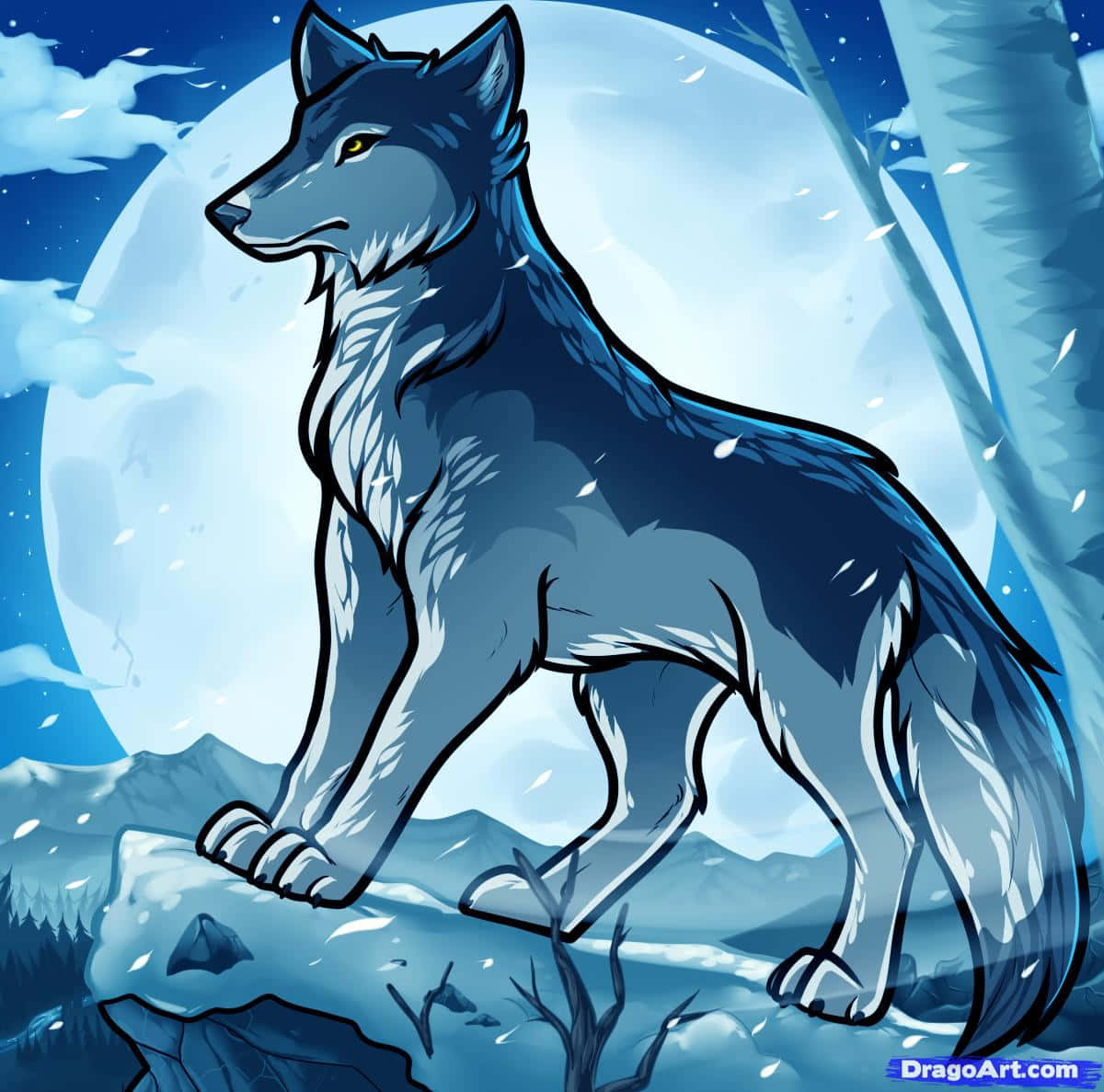 Amazingly Cool Anime Wolf That's Ready For Adventure