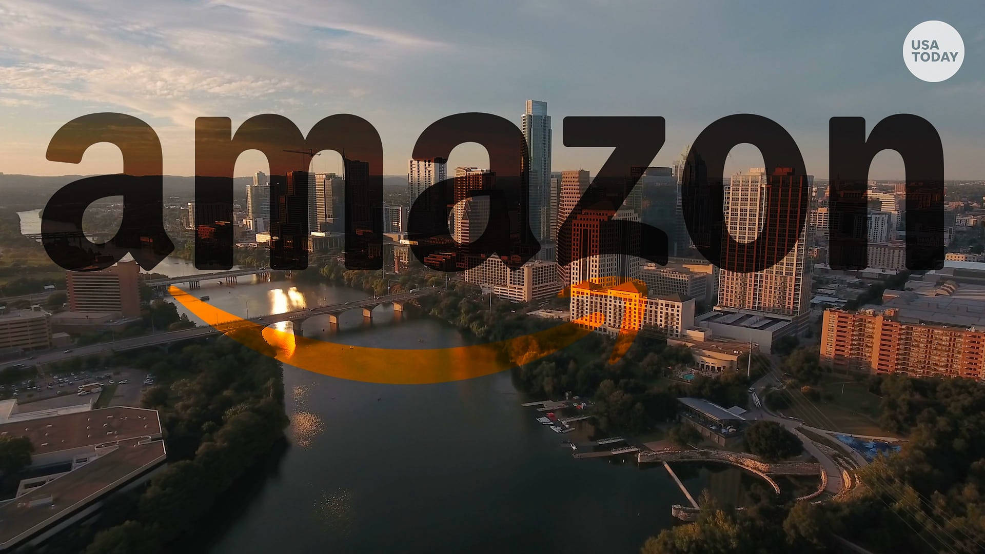 Amazon Logo And The City Background