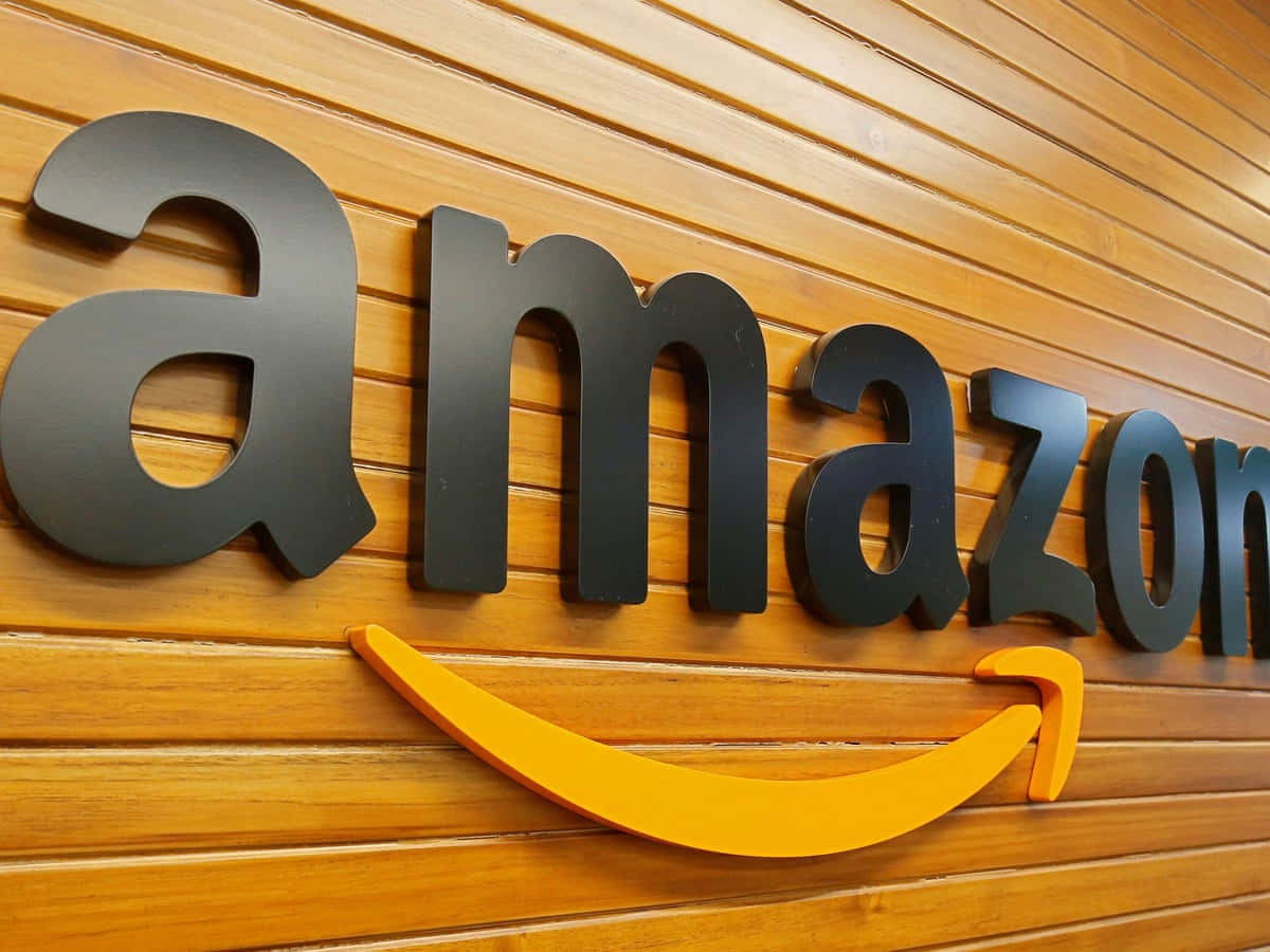 Amazon Uk Logo On Wooden Wall