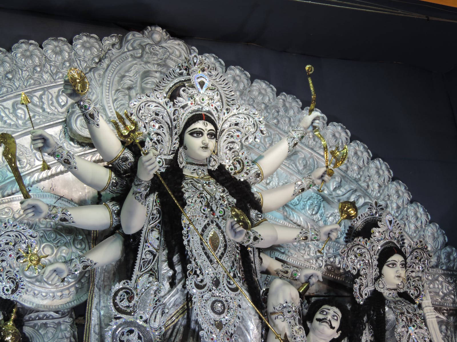 Ambe Maa Durga Puja Statue Background