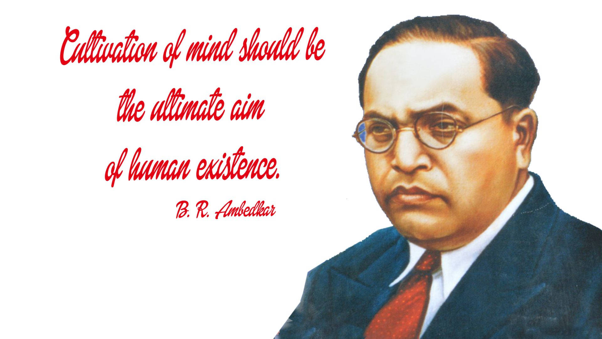 Ambedkar 4k With A Quote Background
