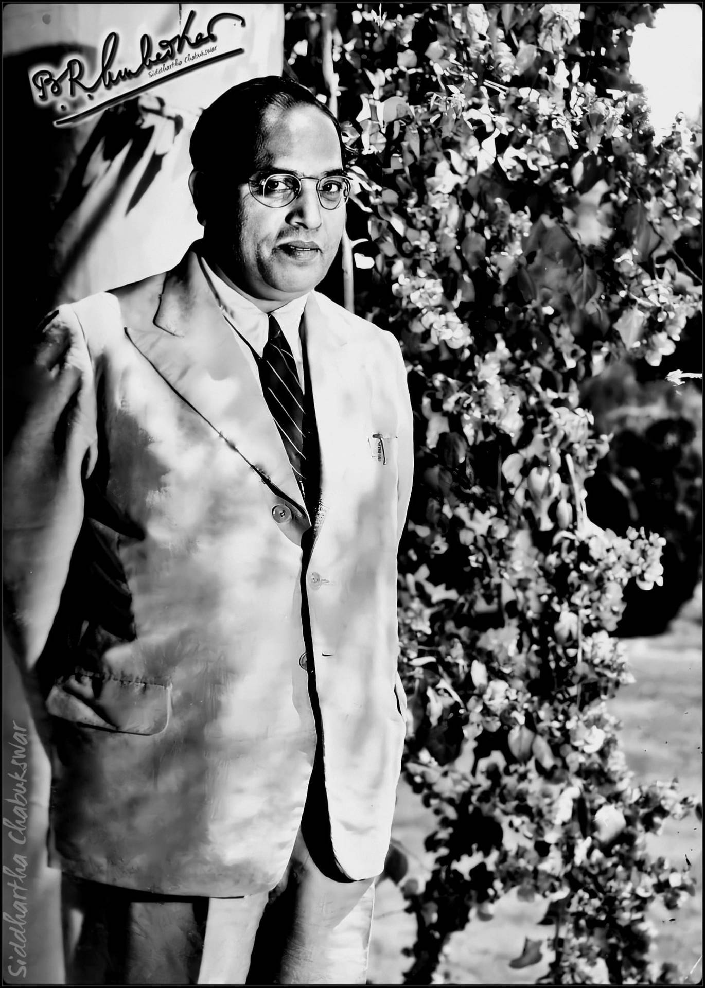 Ambedkar Black And White Photograph Background