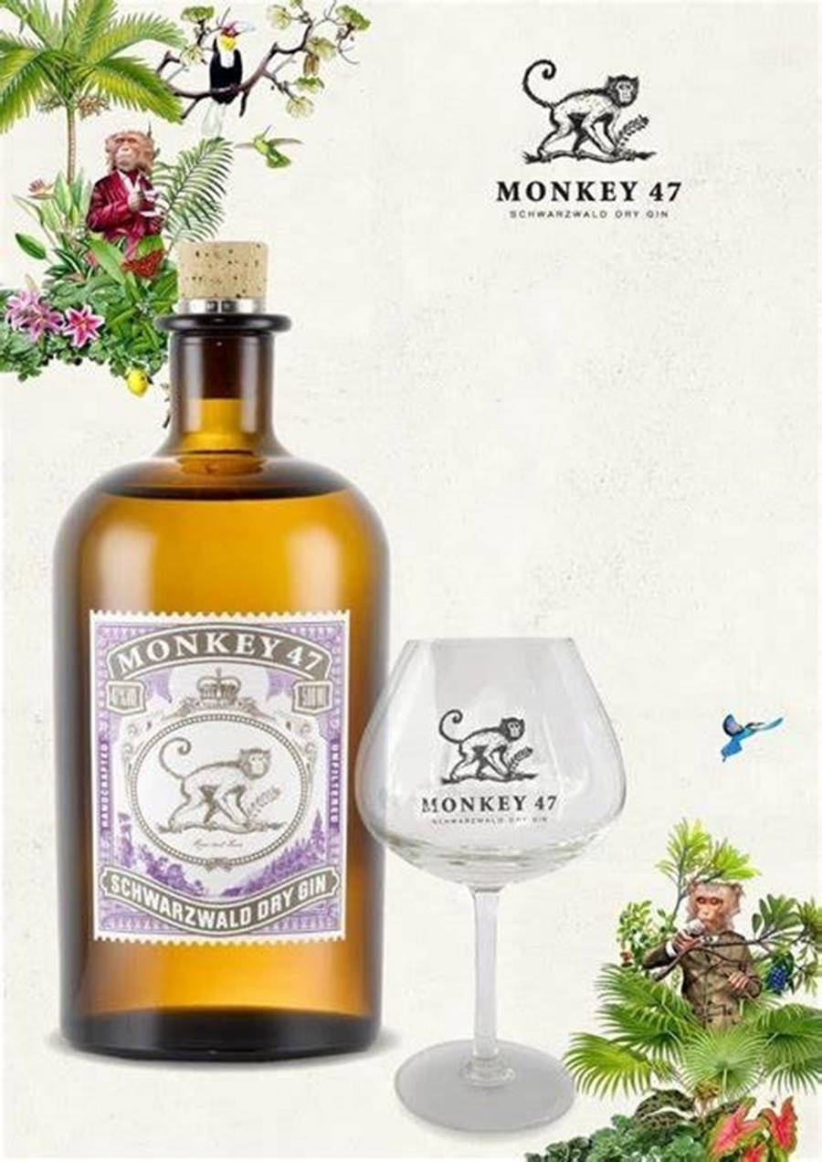 Amber Botanical Monkey 47 Gin Background