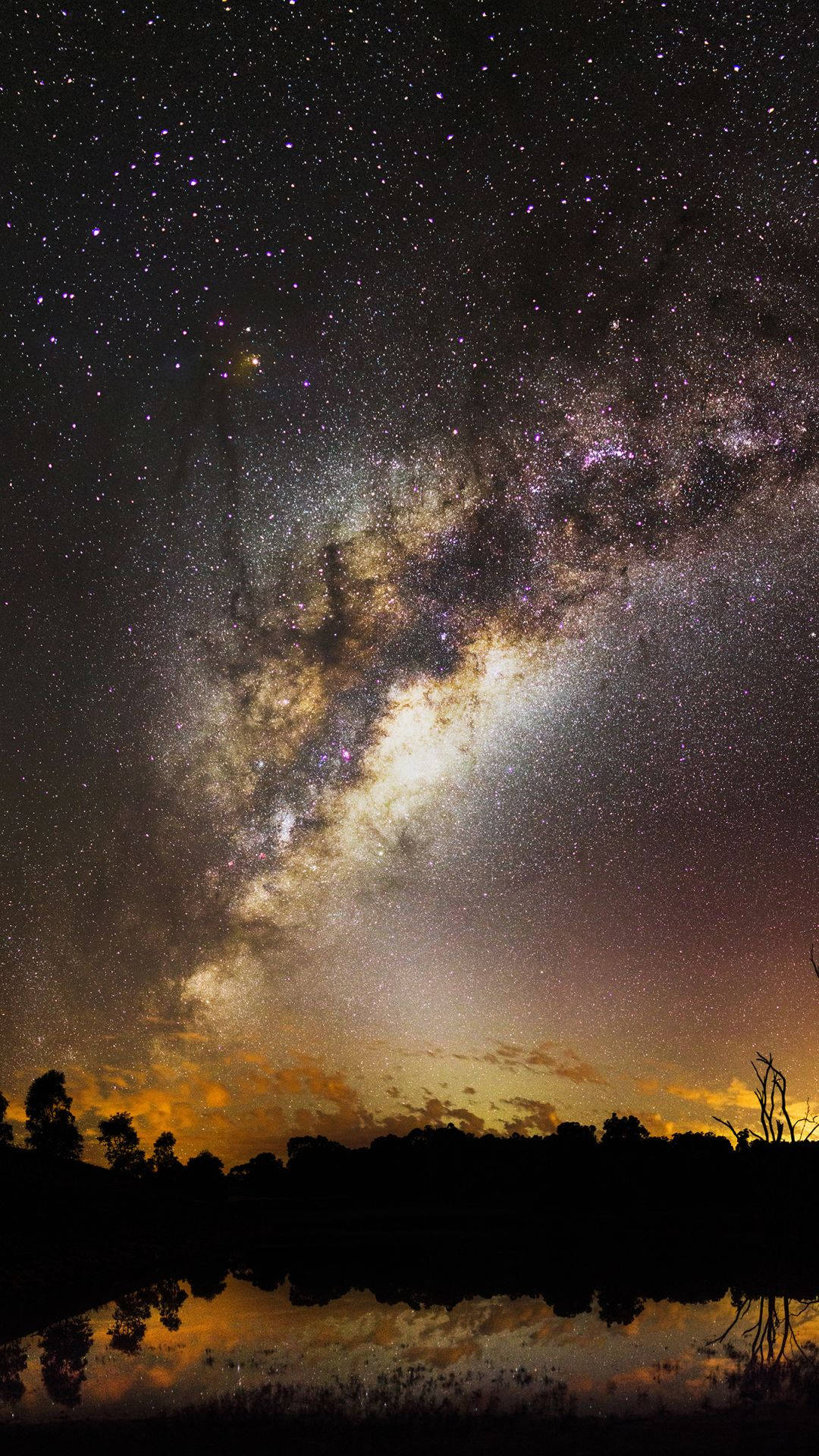 Amber Coloured Milky Way Background