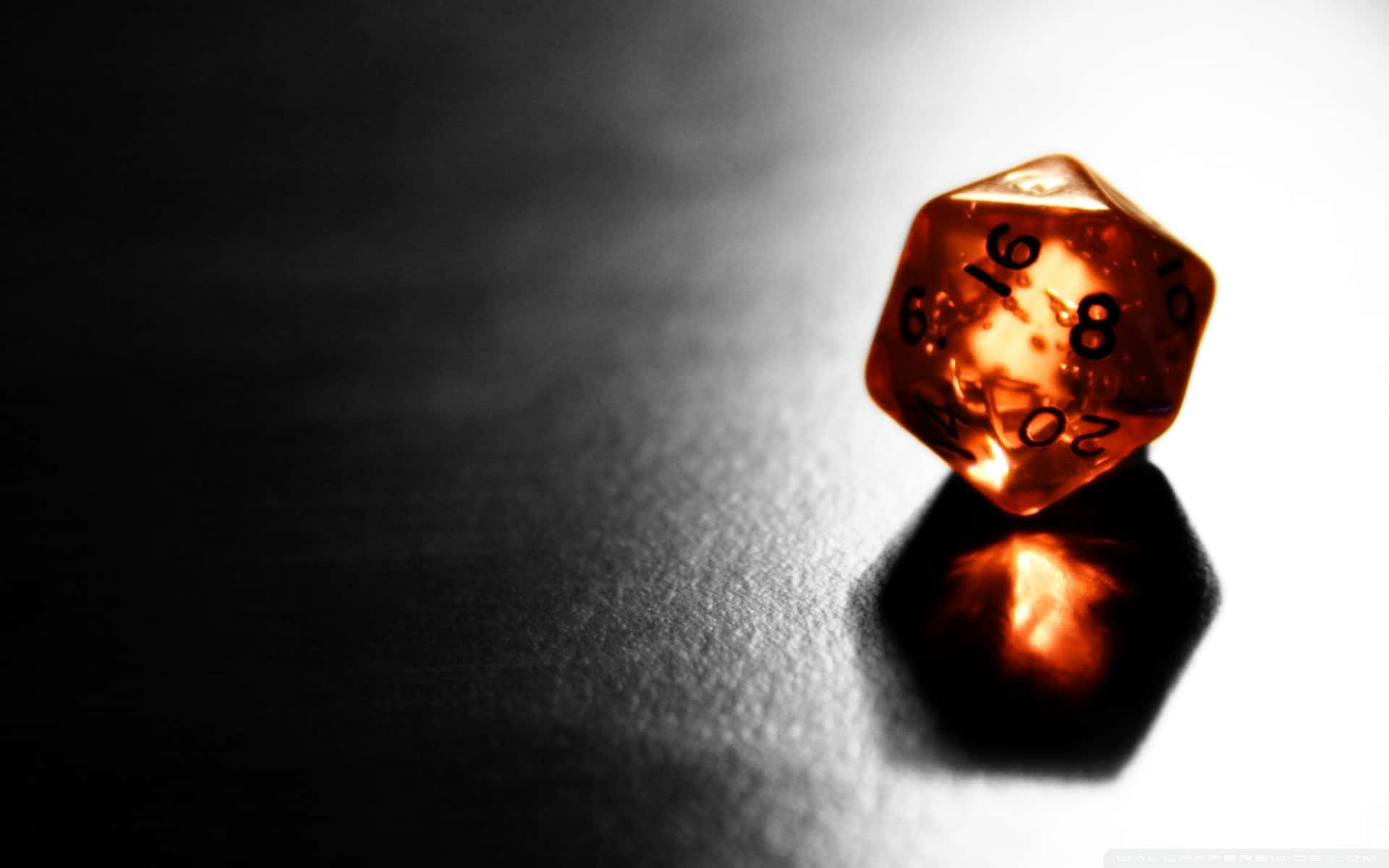 Amber Dice Glowing Shadow Background