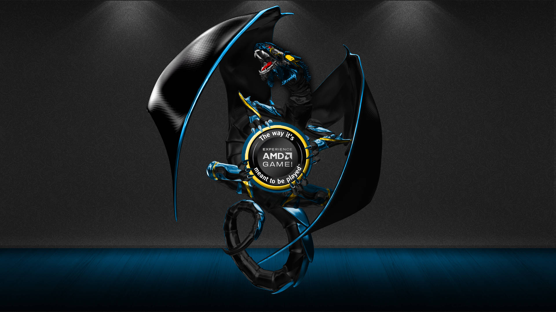 Amd Logo Blue Dragon Background