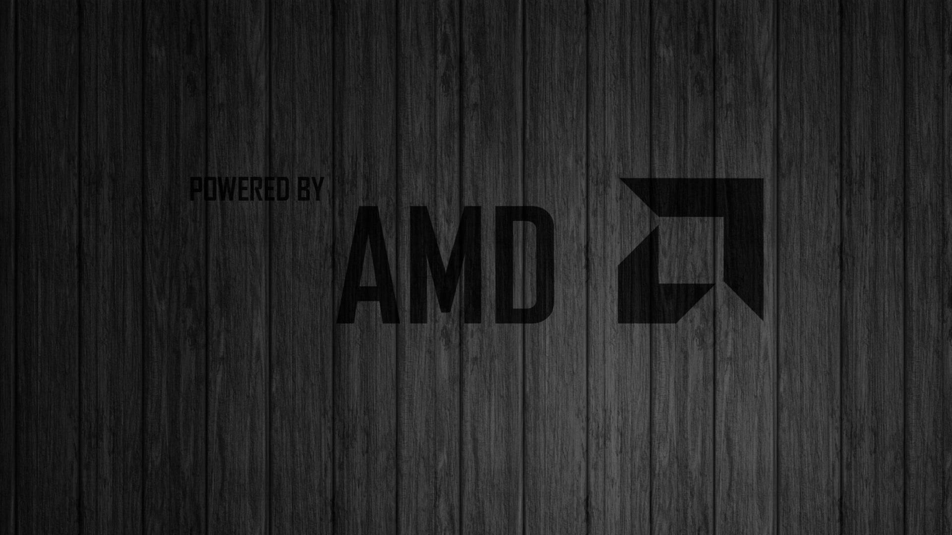 Amd Logo In Wood Background