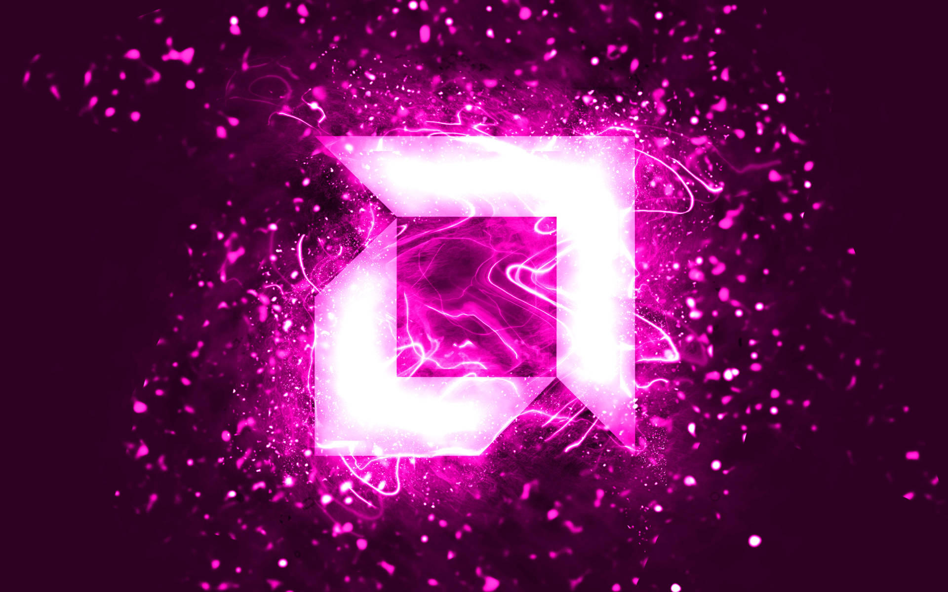 Amd Logo Purple Neon Background