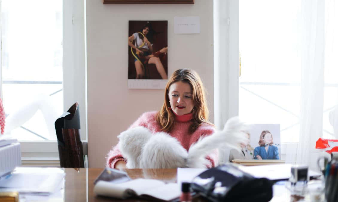 Amélie Pichard Holding Furry Cat