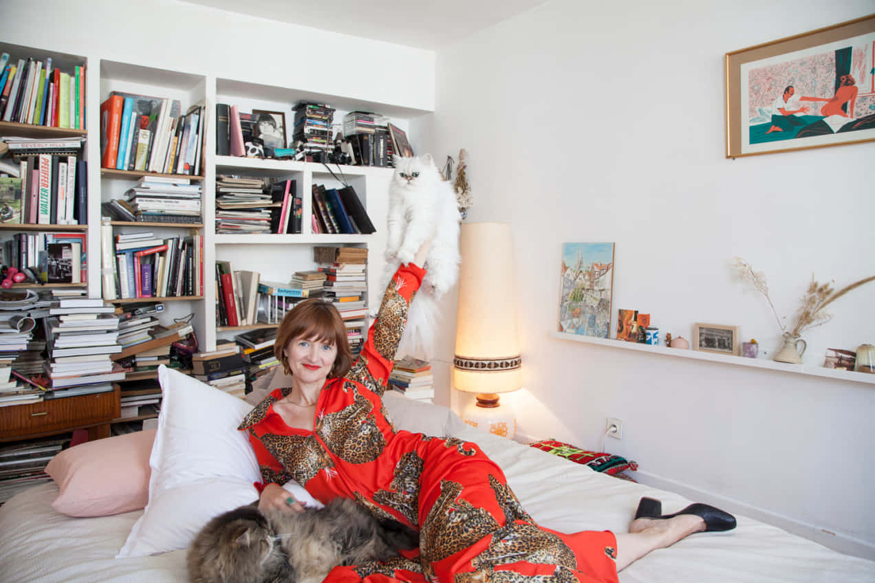 Amélie Pichard With Two Cats