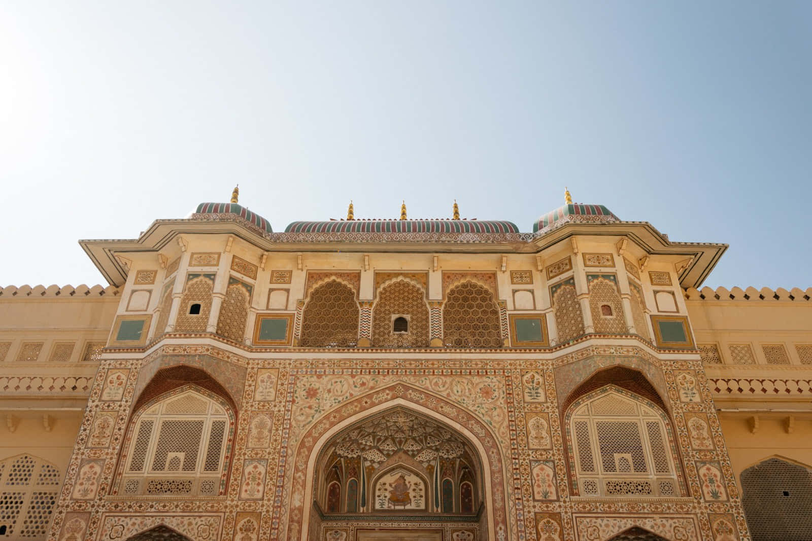 Amer Fort Built With White Marbles Background