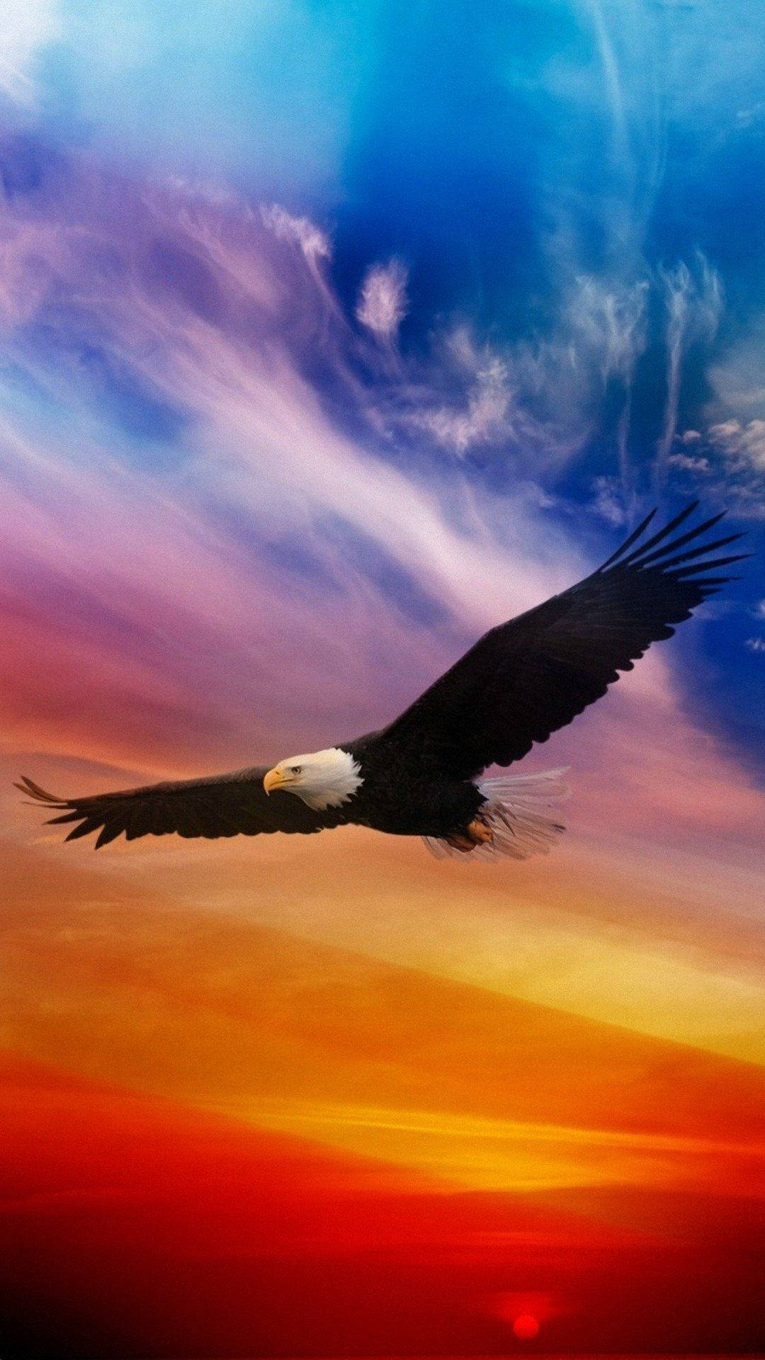 America Iphone Background With A Flying Eagle Background