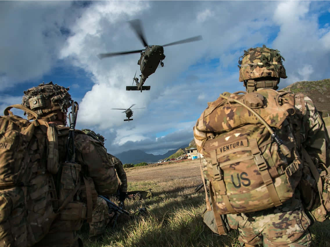 America's Proud And Courageous Servicemen And Women Continue To Bravely Protect Our Country. Background