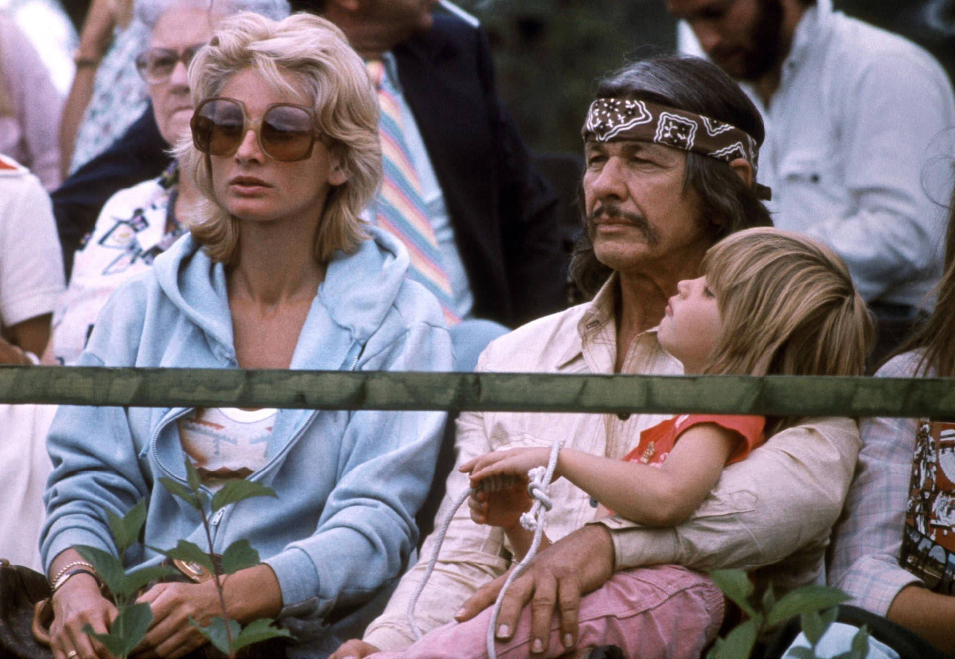 American Actor Charles Bronson With Jill Ireland In 1970 Background