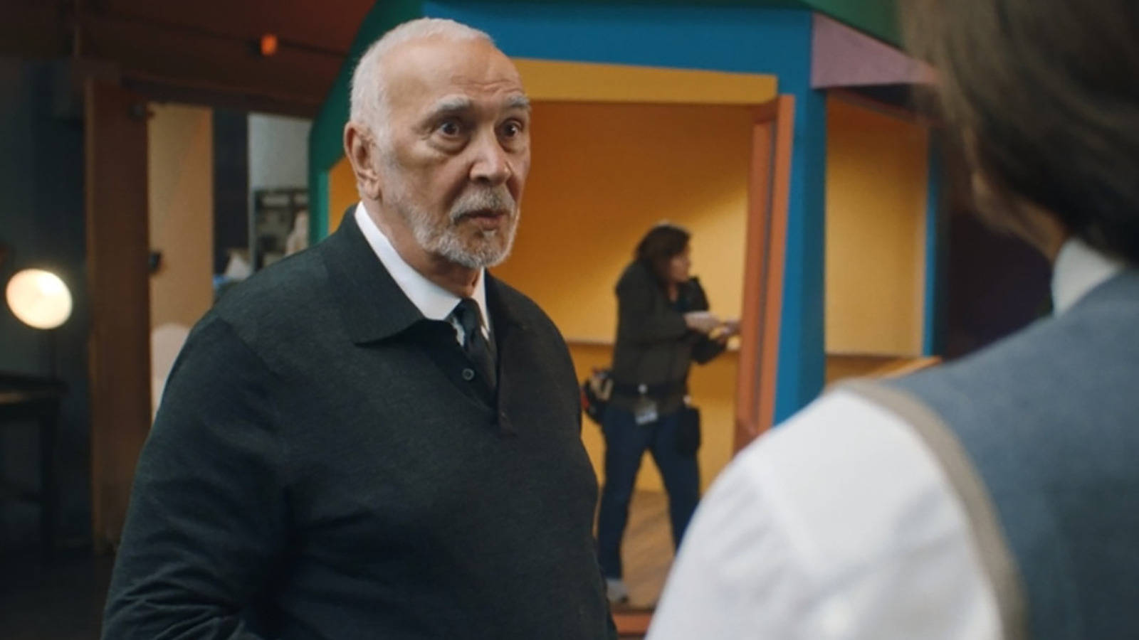 American Actor Frank Langella On The Set Of 