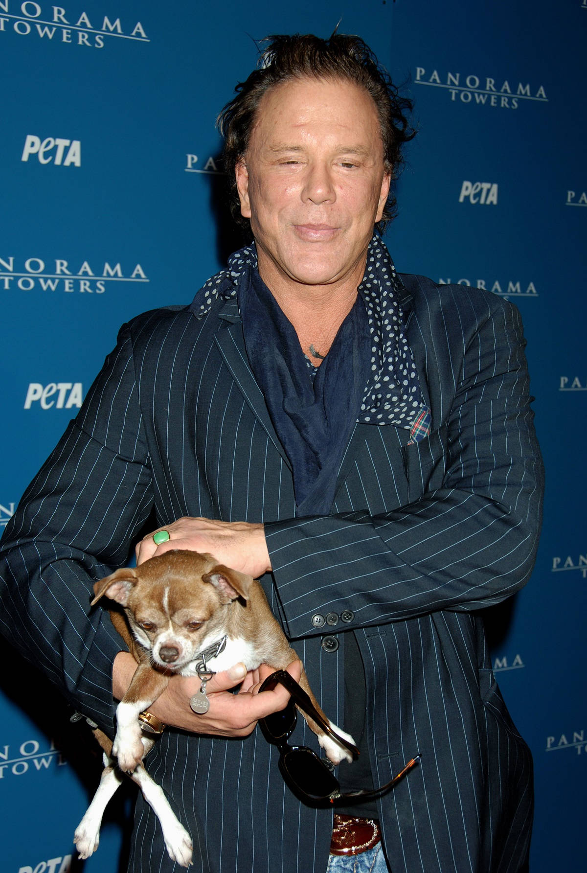 American Actor Mickey Rourke At A Peta Event Background