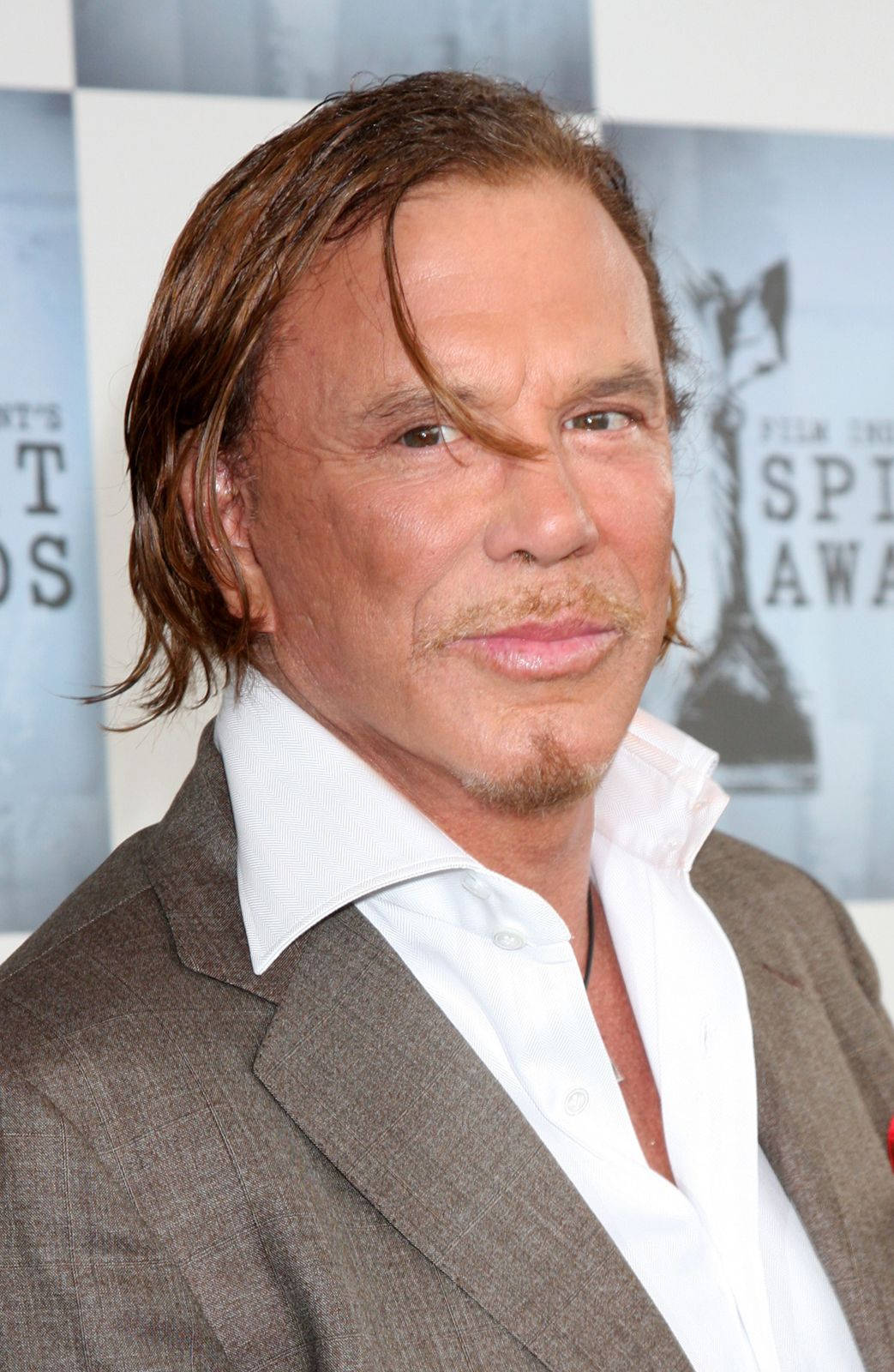 American Actor Mickey Rourke At Annual Spirit Awards Background